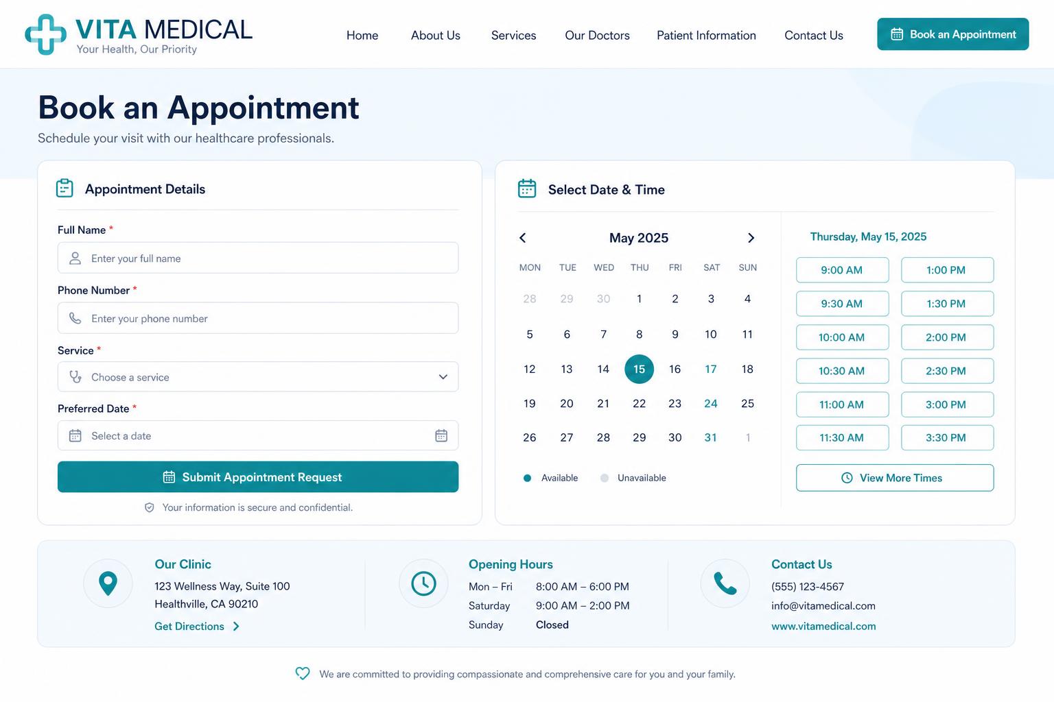 VITA MEDICAL inner page design