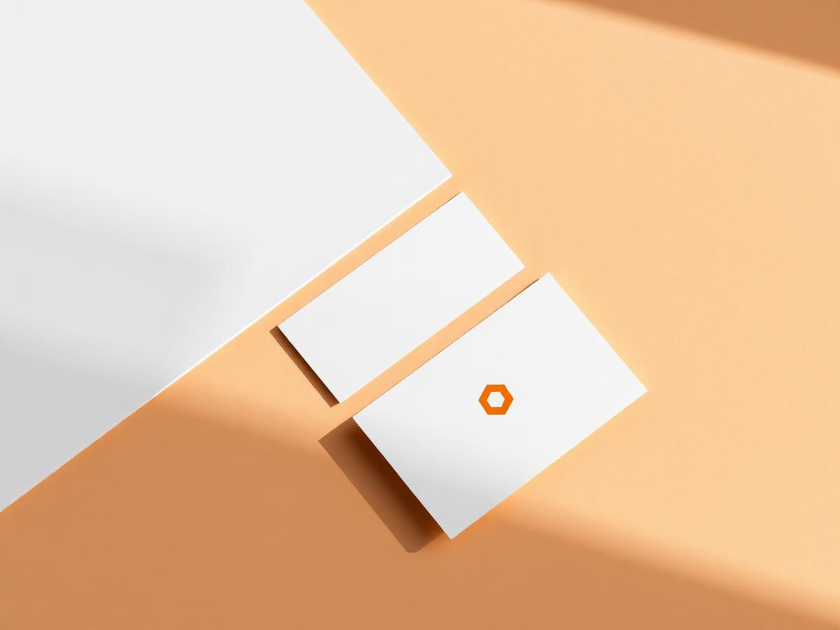 Brand identity stationery design flatlay